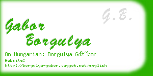 gabor borgulya business card